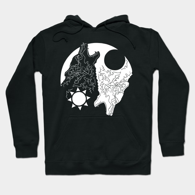 Negative Wolves Hoodie by polliadesign